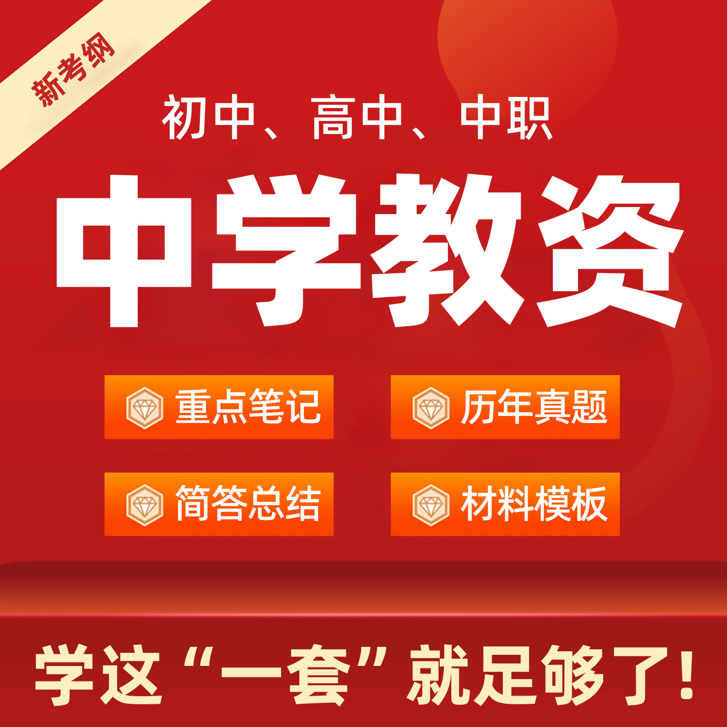 2026年中学教资重点笔记科一二必刷题初中高中中职真题电子版