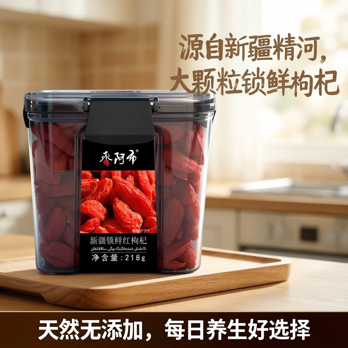 枣阿布锁鲜枸杞218g/罐新疆精河特优大颗粒枸杞茶官方枸杞子