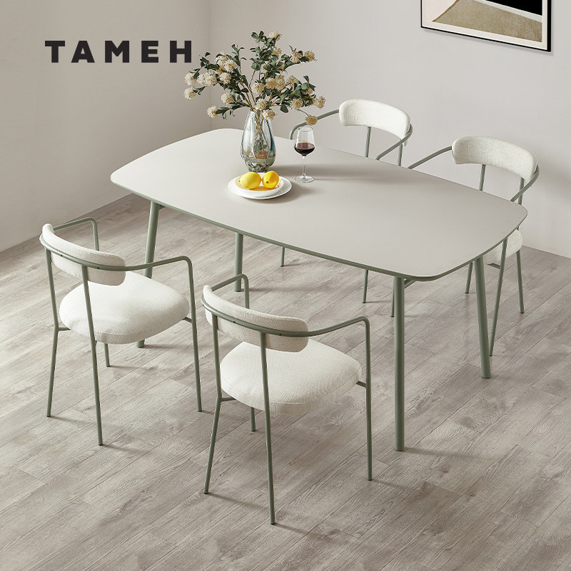 TAMEH创意一桌四椅客餐厅北欧现代简约原创设计铁艺极简意大利