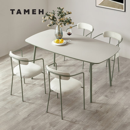TAMEH创意一桌四椅客餐厅北欧现代简约原创设计铁艺极简意大利