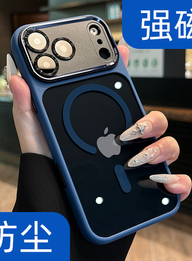 高端金属镜头新款17手机壳适用iphone17pro新品16promax透明磁吸苹果15p全包防摔14plus情侣13女款12深蓝色11