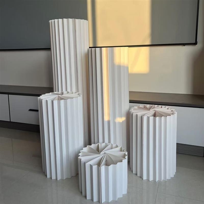 加厚折叠甜品台展示架罗马柱圆柱婚庆生日装饰蛋糕台美容店花架子