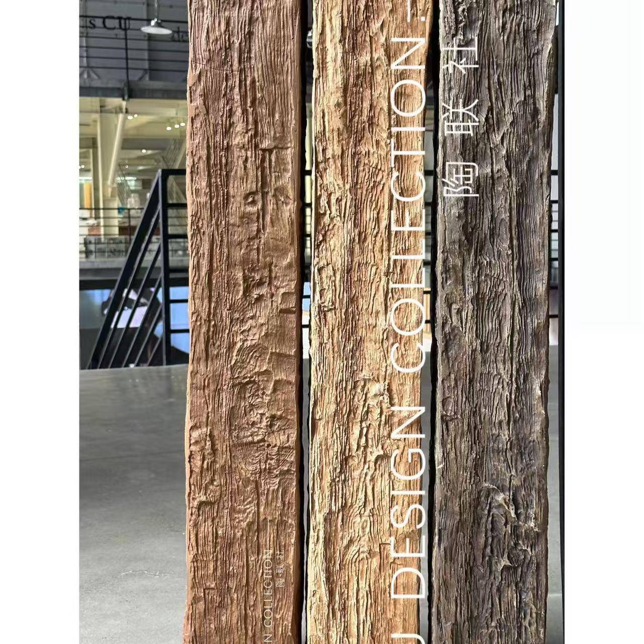 PU仿木板吊顶装饰木条木板仿实木装饰空心木梁老木头榆本假梁定制