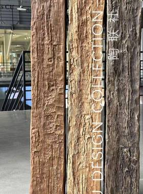 PU仿木板吊顶装饰木条木板仿实木装饰空心木梁老木头榆本假梁定制