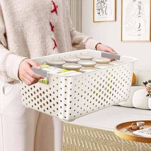 杂物间货架上分类收纳盒多层收纳神器电商仓库斜口零件叠加收纳筐