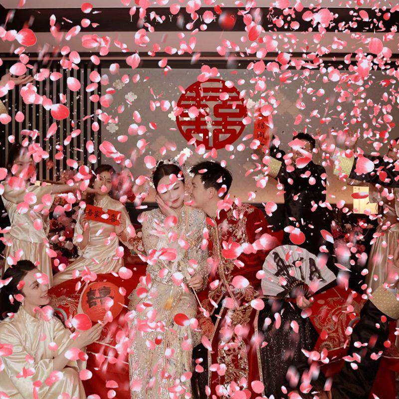 9000片婚庆礼炮结婚接亲求婚表白手拧炮彩带彩炮婚礼喷花筒花瓣雨