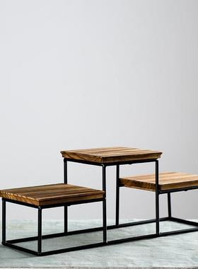 创意实木博古架 小多宝阁茶具架收纳架茶壶架 陶瓷摆件工艺品装饰