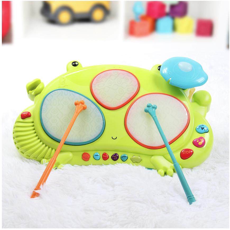 比乐btoys青蛙饶舌鼓儿童电子鼓宝宝乐器玩具早教奥尔夫打击乐器