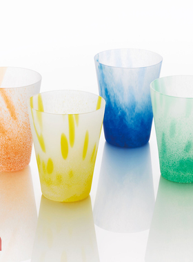 现货 日本制SGHR 新品Frabe凌彩色手工磨砂玻璃杯特色饮料杯 礼品