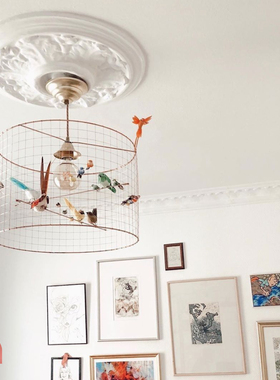 现货 法国进口MC 手工铜制小鸟笼自然优雅吊灯摆件台灯落地灯壁灯