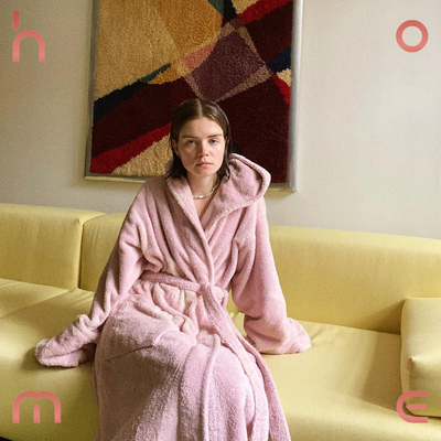 现货丹麦进口有机纯棉连帽浴袍