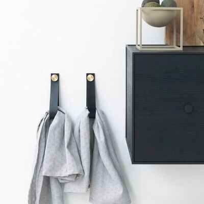 现货丹麦皮革挂钩装饰2件装墙壁