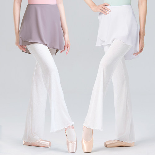 莉丝丹丝芭蕾舞蹈裤白色叠穿练功