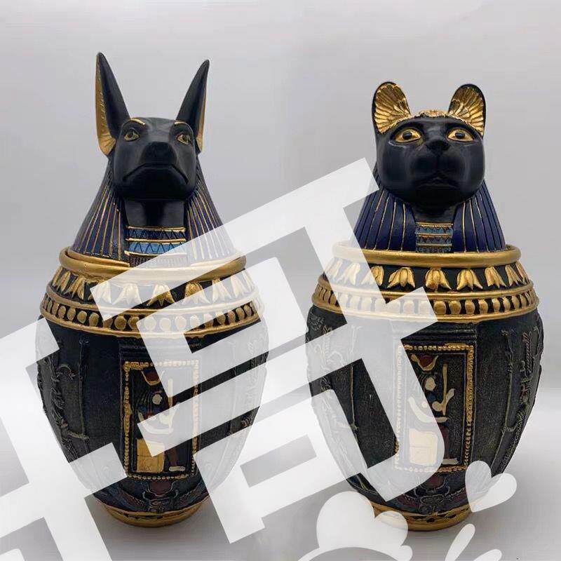 猫咪狗狗骨灰盒 传统复古 家放土葬古埃及法老宠物去世殡葬骨灰罐