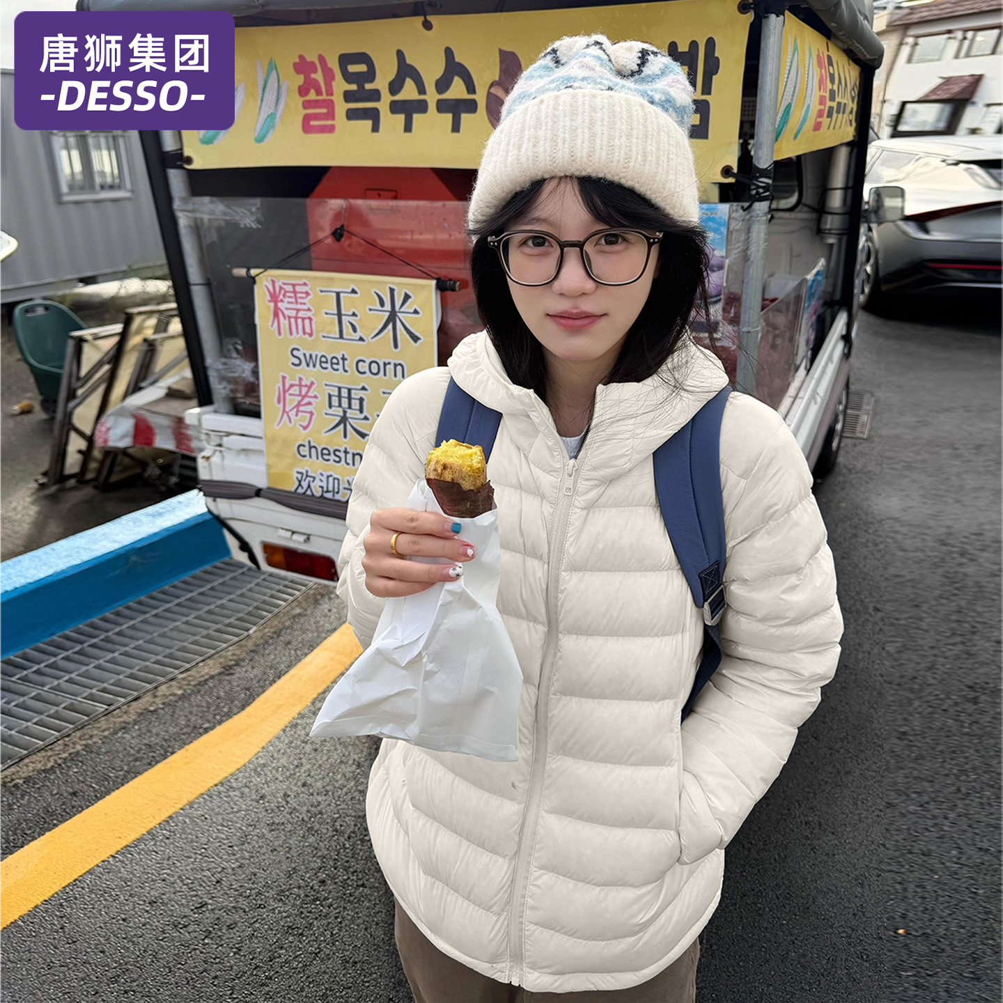 唐狮集团白色排骨羽绒服女款秋冬季2025新款小个子巨好看连帽外套