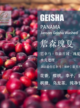 巴拿马詹森庄园Janson 瑰夏Geisha 水洗处理咖啡豆 手冲单品 袋装