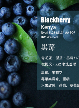 肯尼亚涅里Nyeri AATOP黑莓Blackberry咖啡豆K72水洗处理手冲单品