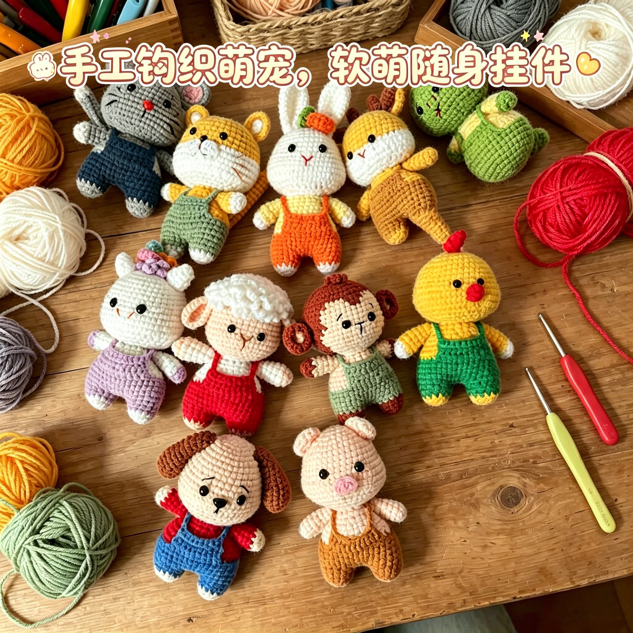 【手工编织】可爱小动物毛线玩偶