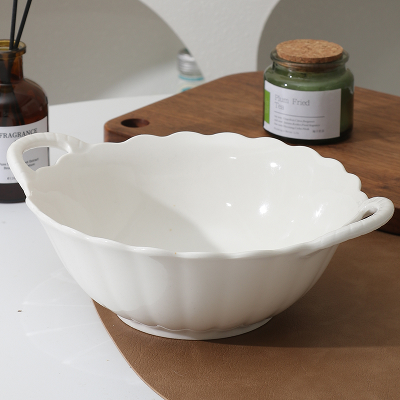 汤碗大号汤面碗面碗陶瓷大碗家用汤盆大汤碗双耳碗水果碗双耳汤碗