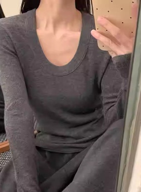 3-17F   春夏新款鹅蛋领长袖T恤打底衫   867