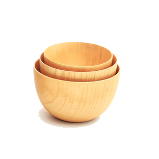 班意 天然整木原木色大中小号酸枣木碗日式餐厅碗米饭面条儿童碗
