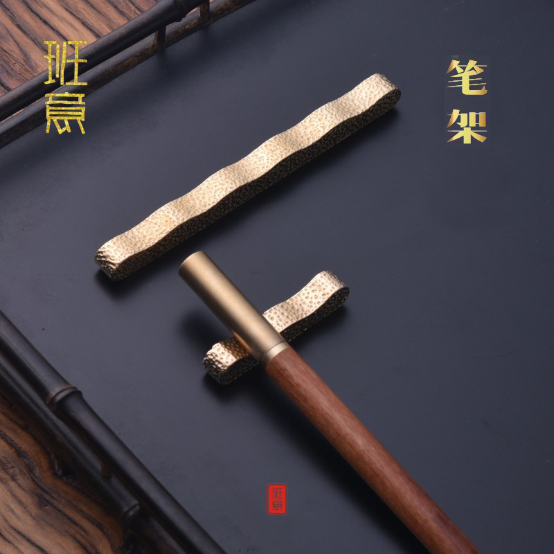 铜收纳架铜托养实心纯手工锤纹图片
