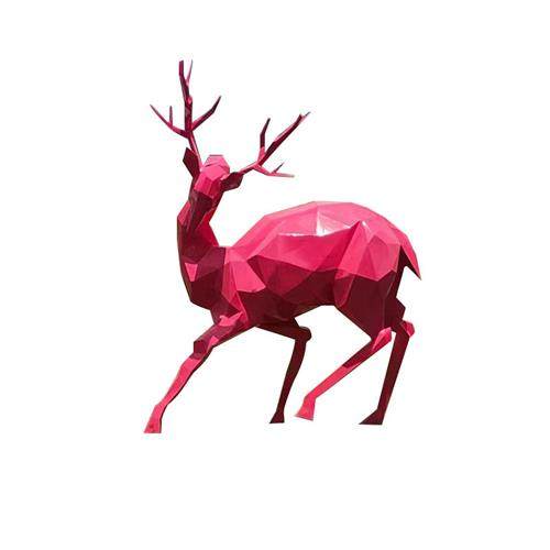 户外仿真玻璃钢彩色几何彩绘小鹿造型户外园林公园景观装饰品摆件,家居饰品,户外/庭院摆件,淘宝优惠券,粉丝福利购,淘宝优惠卷