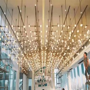 售楼部吊灯酒店工程光立方满天星会所吊灯餐厅公装灯具