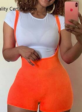 Overalls Shorts Leopard Print Skinny Trousers Women