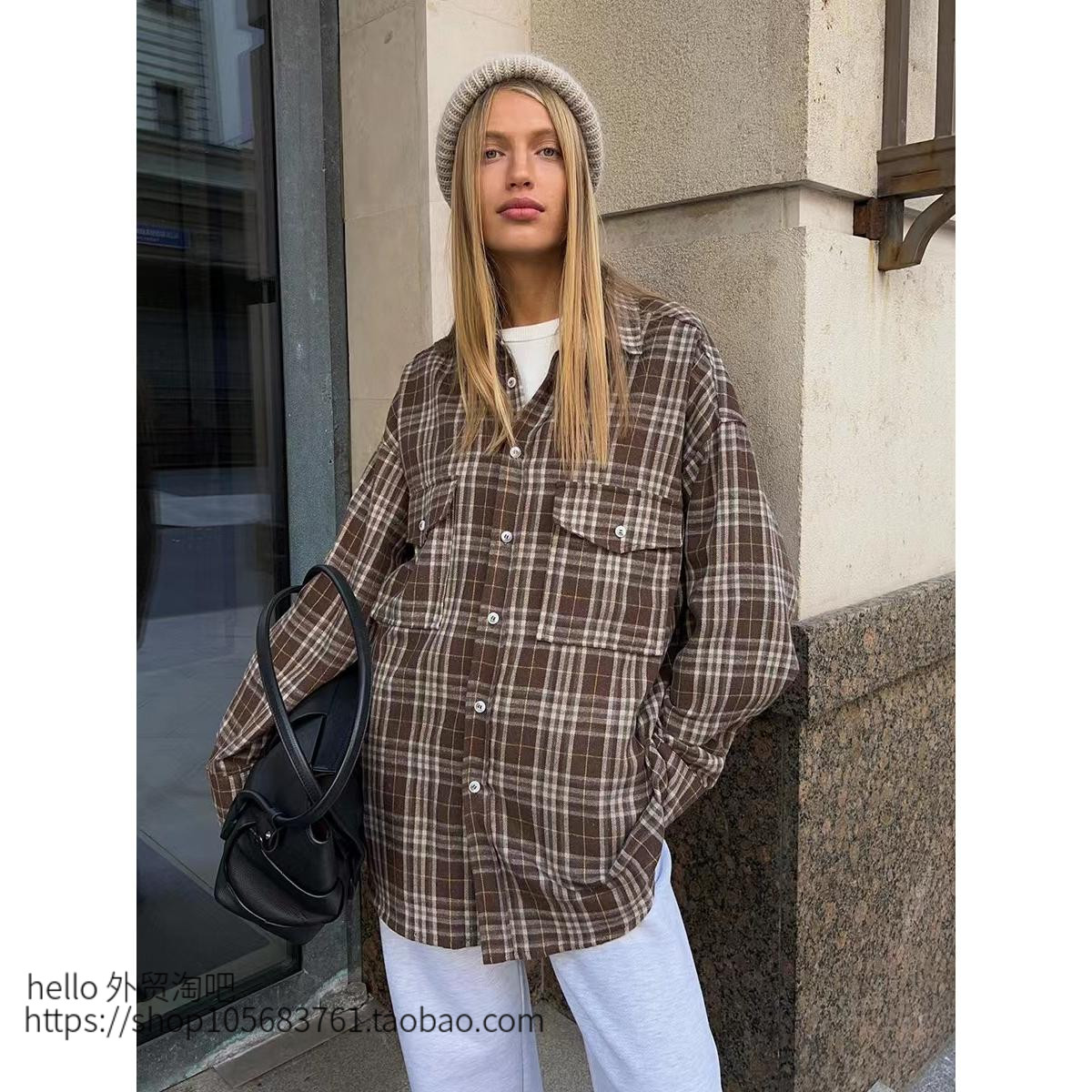 欧美风新款复古双口袋格