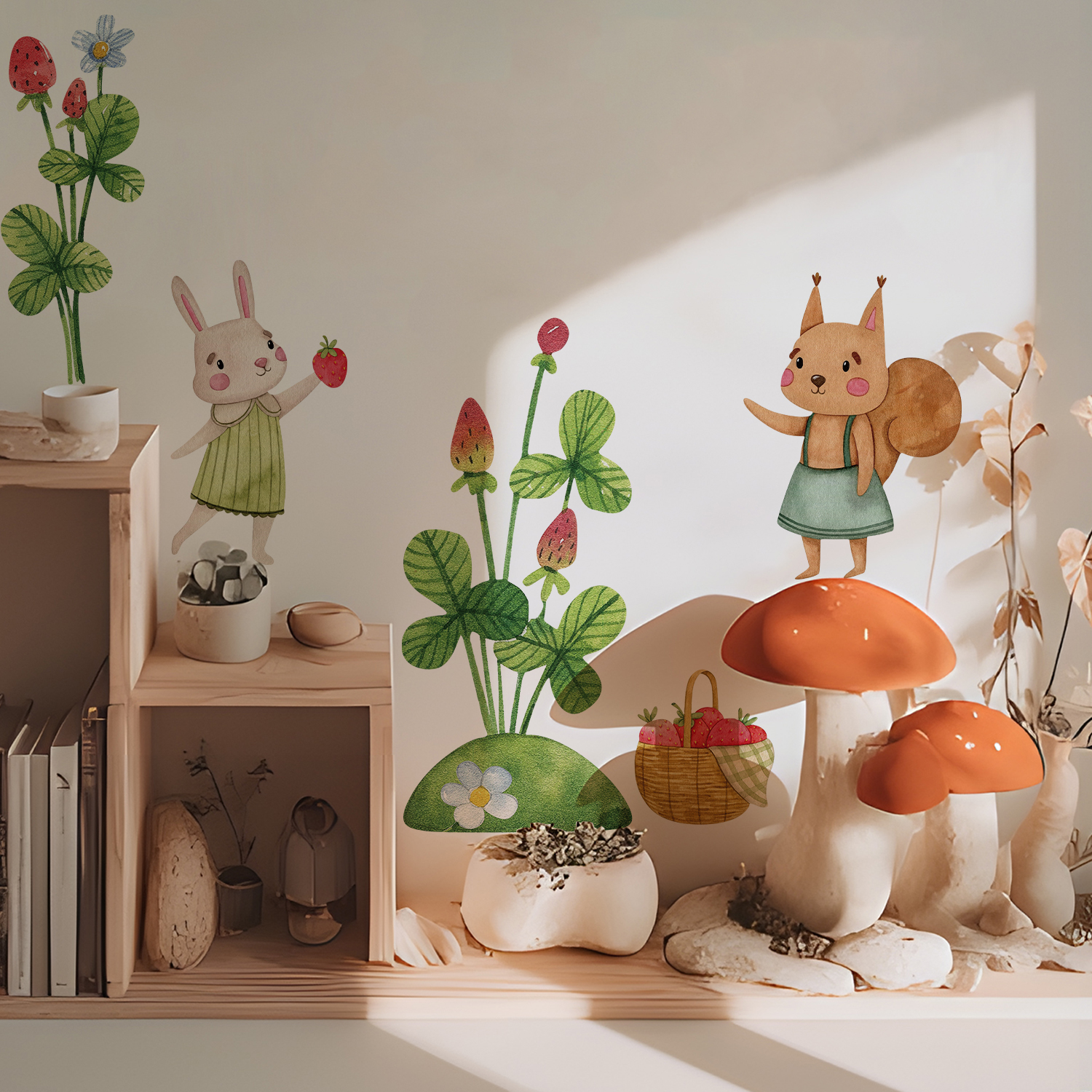 Astrkiz《秋收狂欢季》北欧绘本可爱风小动物贴纸儿童房墙贴装饰