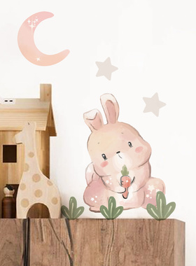 《FANTASY DREAM》卡通可爱兔兔儿童房治愈墙贴贴画DIY自粘