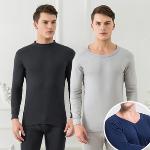 套装 毛衫 男士 中圆V领衬衣衬裤 保暖春秋打底 纯棉内衣薄款 秋衣秋裤