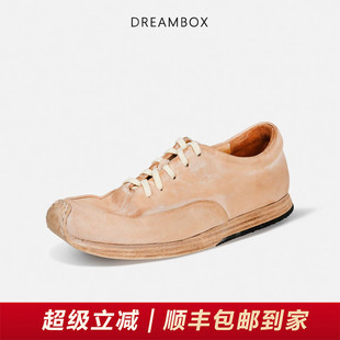 DREAMBOX钧博水洗马皮时尚休闲鞋春夏新款女鞋舒适透气百搭德训鞋