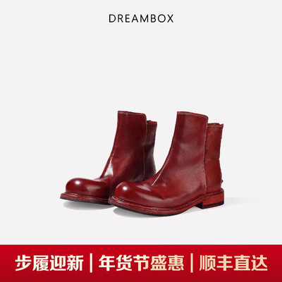 高档轻奢水洗马皮后拉链切尔西靴