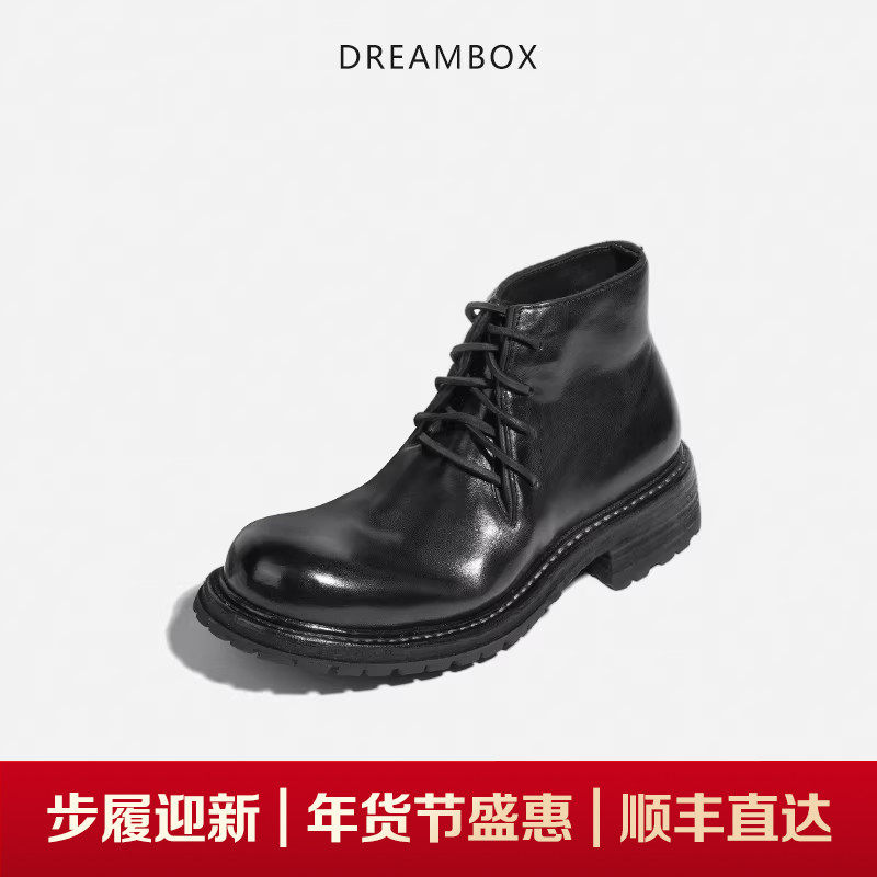 钧博高档手工水洗马皮马丁靴秋冬新款英伦复古沙漠靴圆头厚底潮靴,女鞋,马丁靴,淘宝优惠券,粉丝福利购,淘宝优惠卷