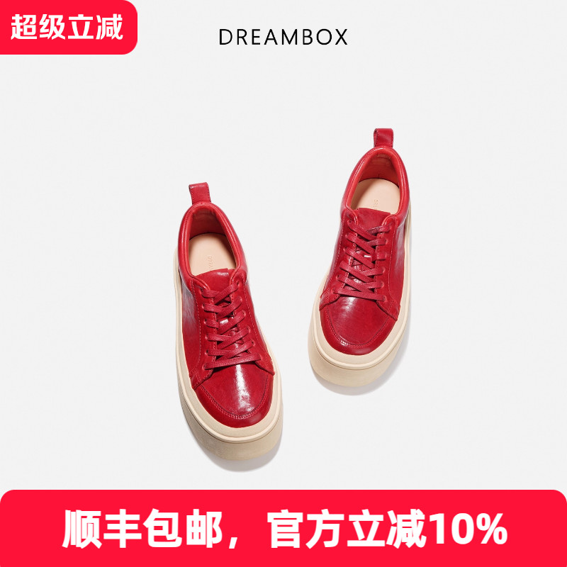 水洗马皮厚底增高休闲板鞋