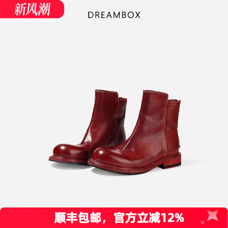 高档轻奢水洗马皮后拉链切尔西靴