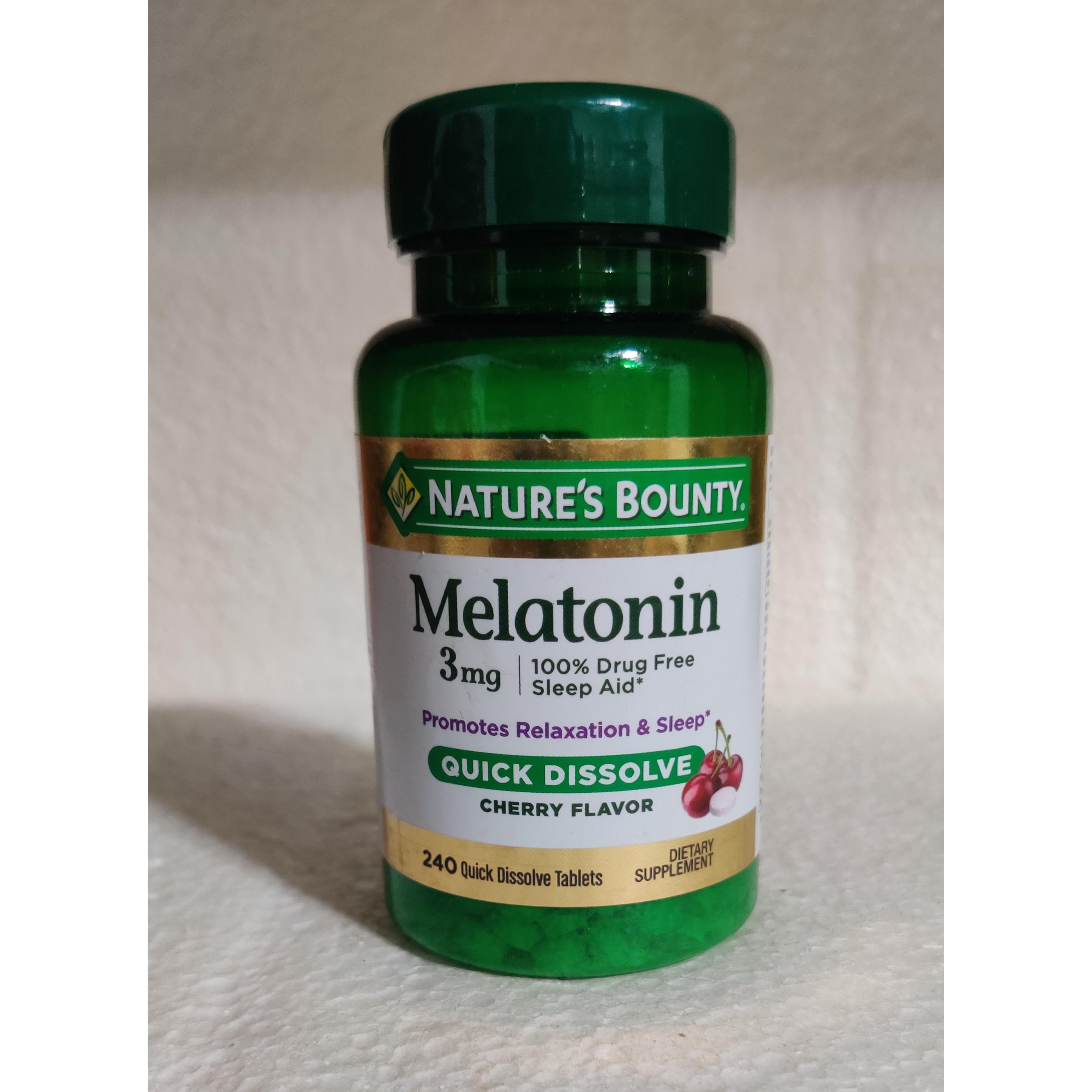 美国Nature's Bounty Melatonin 睡眠片 褪黑素3mg*240片