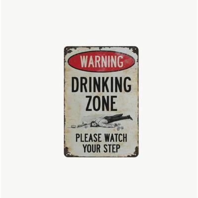 Funny Warning Drinking Zone Vintage Bar Metal Sign 复古酒吧