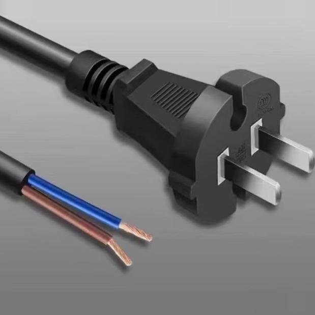 国标纯铜电源线2芯带插头裸尾2插二孔防水电器电动工具电钻吹风机