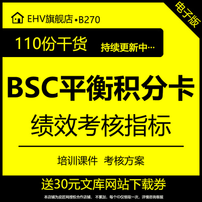 bsc平衡计分卡管理资料指标培训