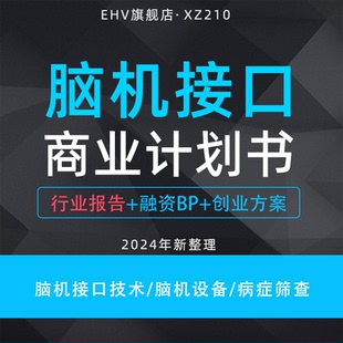 2024脑机接口项目商业计划书脑机接口技术研究报告脑机设备病症筛查生态创新平台大数据平台创业方案融资BP