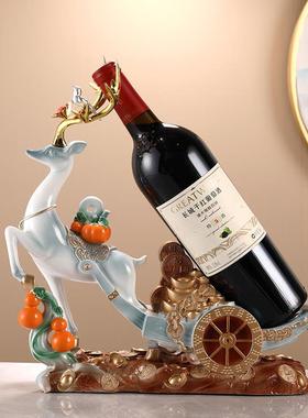 新中式鹿红酒架摆件创意简约现代酒柜别墅乔迁礼物家居工艺装饰品