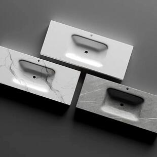 岩板热弯一体盆台面浴室柜卫生间洗手池洗脸盆洗漱台酒店单盆定制