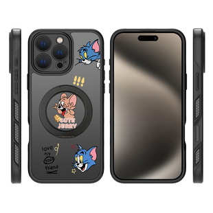 【360旋转支点磁吸壳】新款适用iPhone16pro手机壳15苹果max自带支架jerry全包防摔支点手机套15pro猫和老鼠