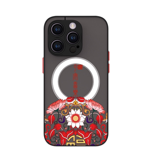 奔斯特iphone12mini肤感磁吸 14magsafe新年喜庆手机壳适用15plus磨砂se花开富贵13max苹果11pro龙年平安喜乐