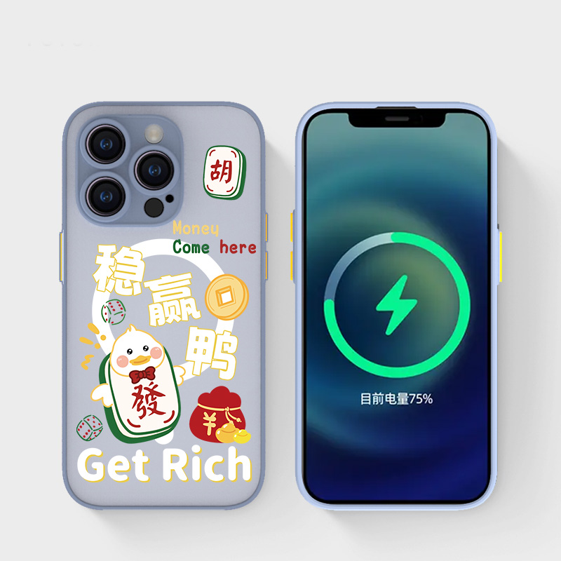 新年稳赢鸭强磁吸苹果手机壳