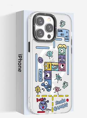 适用于iPhone16e新款11pro磁吸手机壳14plus动画13白色磨砂max创意卡通12magsafe游戏贪吃蛇15创意17air游戏