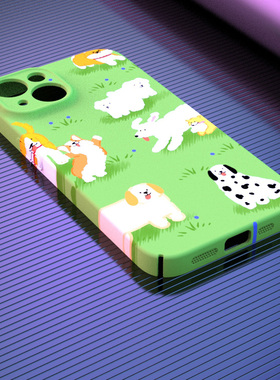 奔斯特【magsafe磁吸】iPhone14菲林手机壳13适用苹果11xr12mini绿色小清晰8硬壳se2保护套15promax可爱小狗